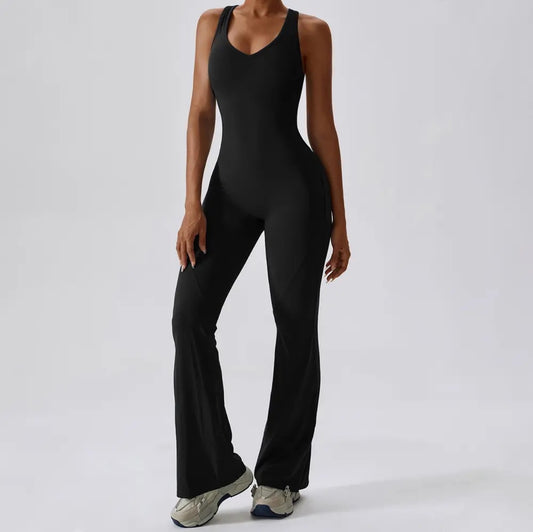 Open Back Jumpsuit Padded