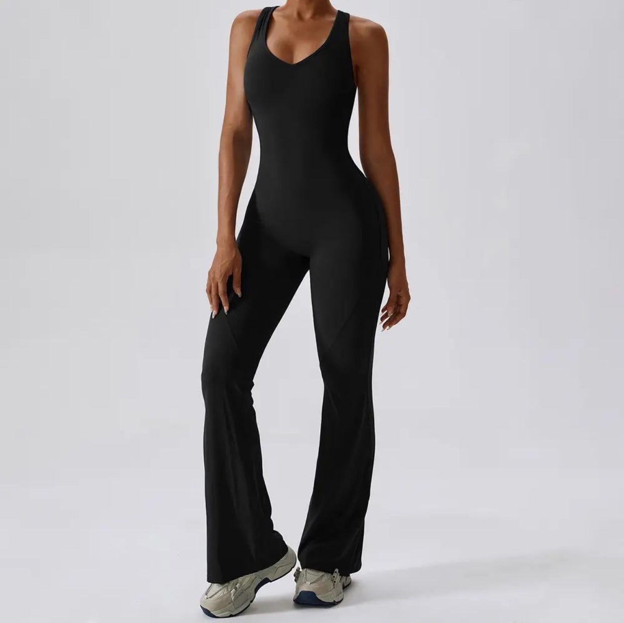 Open Back Jumpsuit Padded