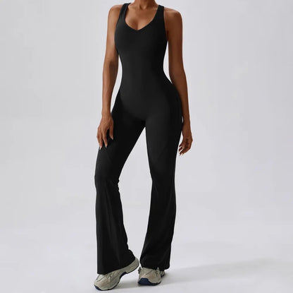 Open Back Jumpsuit Padded